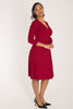 Loose fit short wrap jersey dress - Red