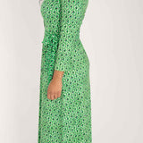Forever mine placket midi jersey dress - Green