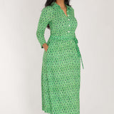 Forever mine placket midi jersey dress - Green