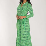 Forever mine placket midi jersey dress - Green