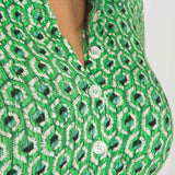 Forever mine placket midi jersey dress - Green