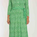 Forever mine placket midi jersey dress - Green