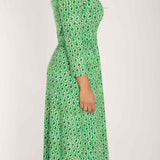 Forever mine placket midi jersey dress - Green