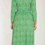 Forever mine placket midi jersey dress - Green