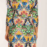 Slim wrap short jersey dress - Navy folklore