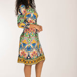 Slim wrap short jersey dress - Navy folklore