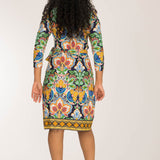 Slim wrap short jersey dress - Navy folklore