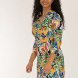 Slim wrap short jersey dress - Navy folklore