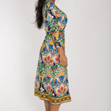 Slim wrap midi jersey dress - Navy folklore