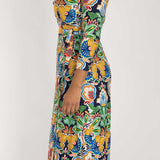 Slim wrap midi jersey dress - Navy folklore