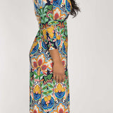 Slim wrap midi jersey dress - Navy folklore
