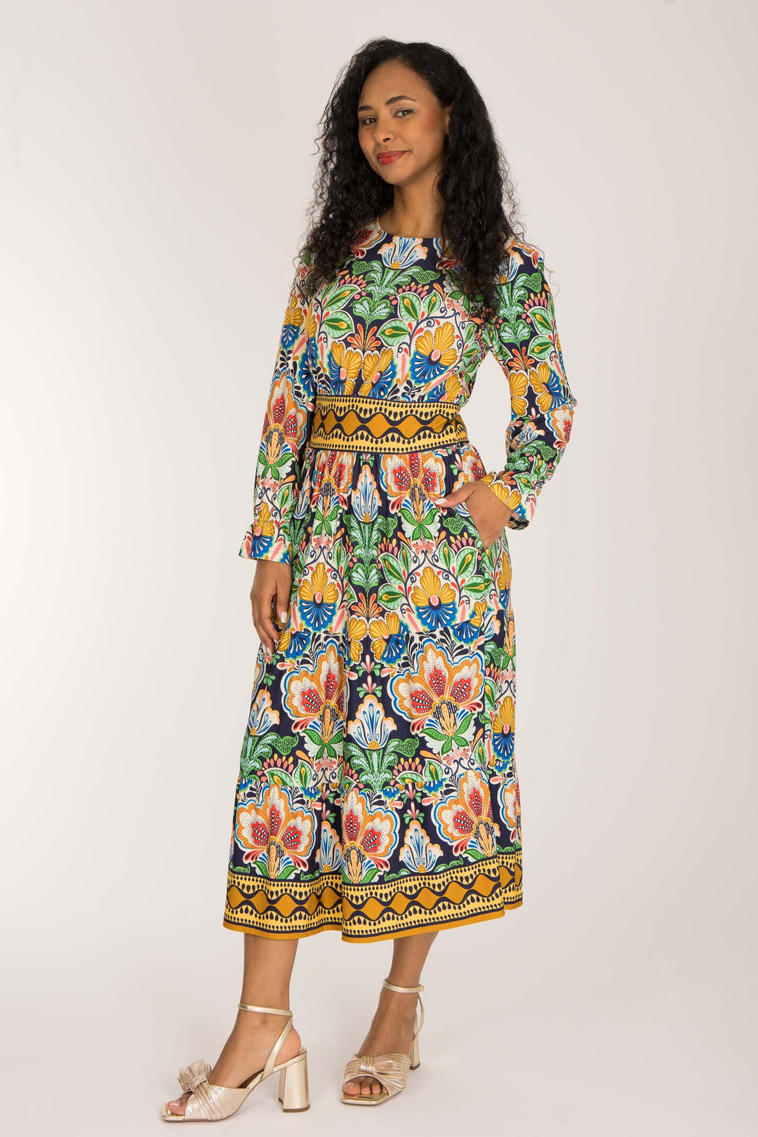 Wow midi jersey dress - Navy folklore
