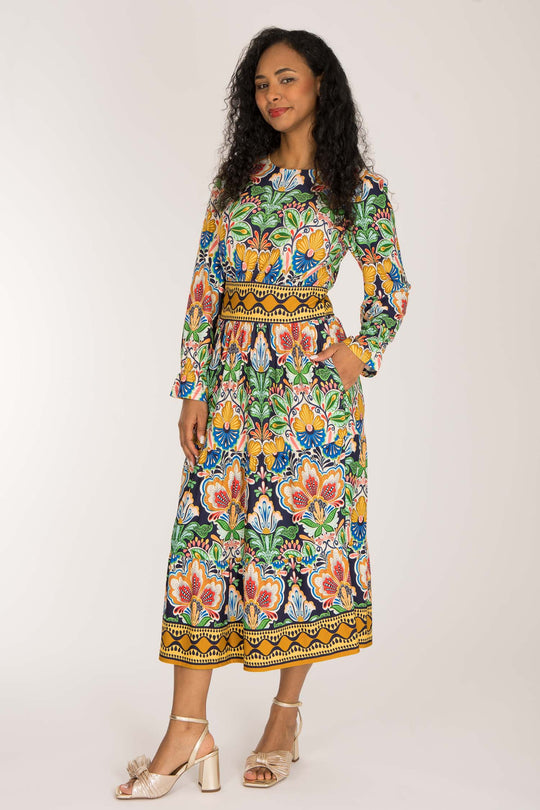 Wow midi jersey dress - Navy folklore