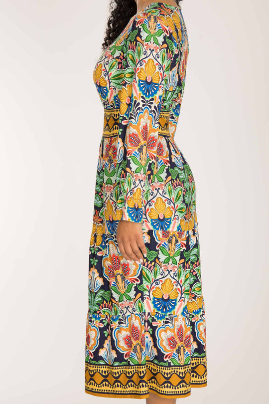 Wow midi jersey dress - Navy folklore