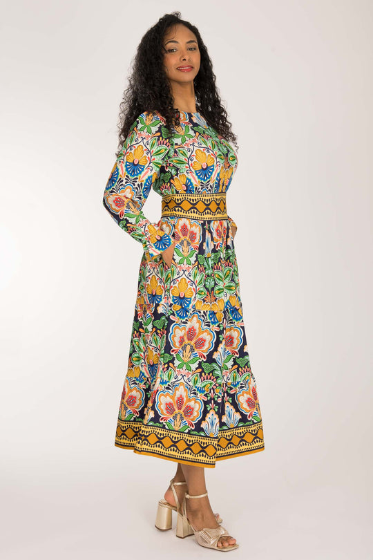 Wow midi jersey dress - Navy folklore