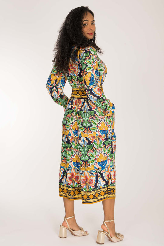 Wow midi jersey dress - Navy folklore