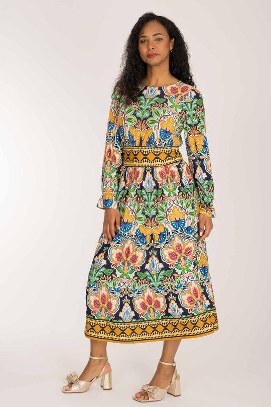 Wow midi jersey dress - Navy folklore