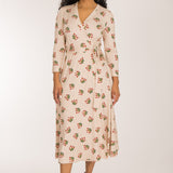 Bestie wrap midi jersey dress - Beige