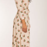 Bestie wrap midi jersey dress - Beige