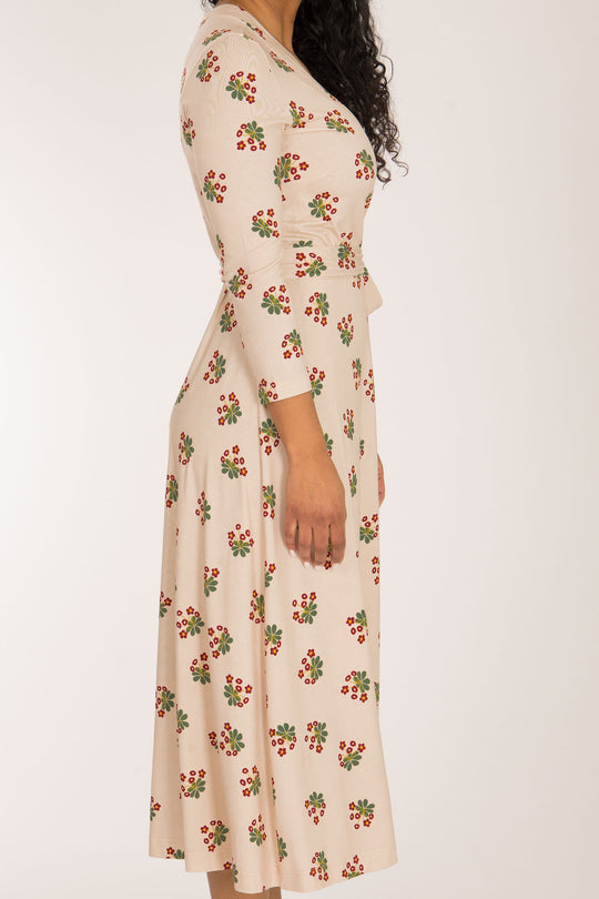 Bestie wrap midi jersey dress - Beige