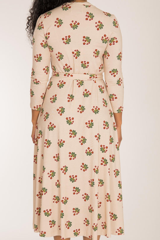 Bestie wrap midi jersey dress - Beige