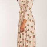 Bestie wrap midi jersey dress - Beige