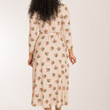 Bestie wrap midi jersey dress - Beige