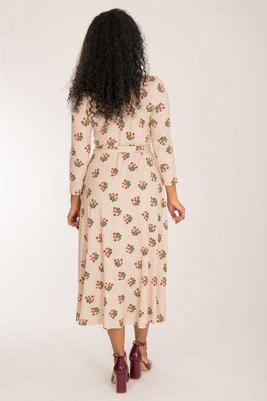 Bestie wrap midi jersey dress - Beige