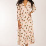 Bestie wrap midi jersey dress - Beige