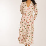 Bestie wrap midi jersey dress - Beige