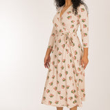 Bestie wrap midi jersey dress - Beige