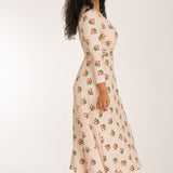 Bestie wrap midi jersey dress - Beige