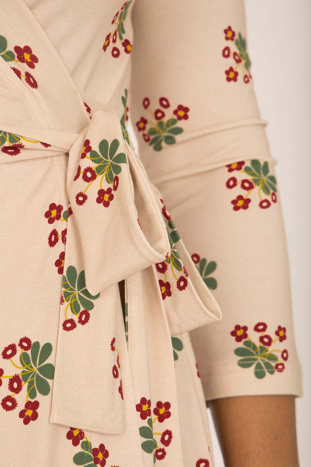 Bestie wrap midi jersey dress - Beige