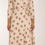 Bestie wrap midi jersey dress - Beige