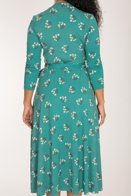 Bestie wrap midi jersey dress - Turquoise