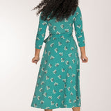 Bestie wrap midi jersey dress - Turquoise
