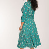 Bestie wrap midi jersey dress - Turquoise