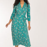 Bestie wrap midi jersey dress - Turquoise