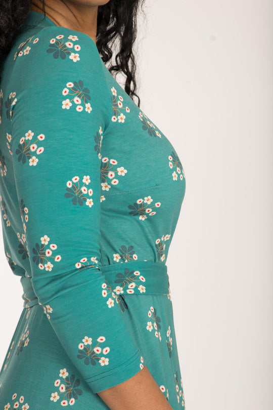 Bestie wrap midi jersey dress - Turquoise
