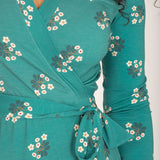 Bestie wrap midi jersey dress - Turquoise