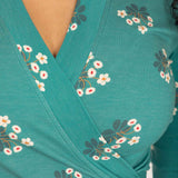 Bestie wrap midi jersey dress - Turquoise