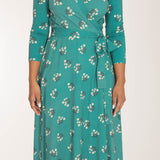 Bestie wrap midi jersey dress - Turquoise
