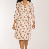 Bestie wrap short jersey dress - Beige
