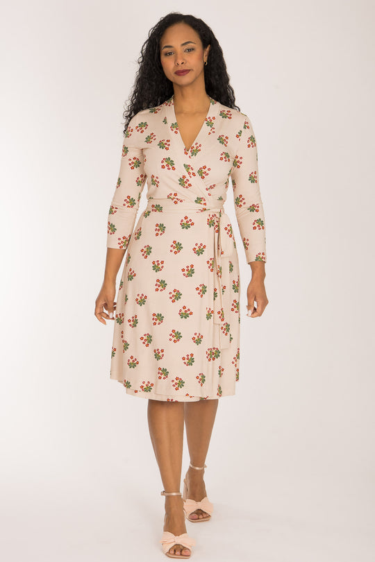 Bestie wrap short jersey dress - Beige