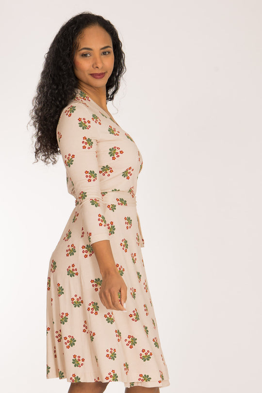 Bestie wrap short jersey dress - Beige