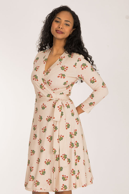 Bestie wrap short jersey dress - Beige