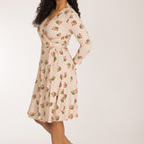 Bestie wrap short jersey dress - Beige