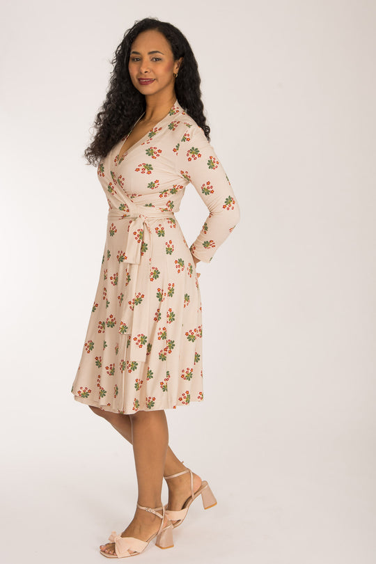 Bestie wrap short jersey dress - Beige