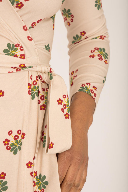 Bestie wrap short jersey dress - Beige