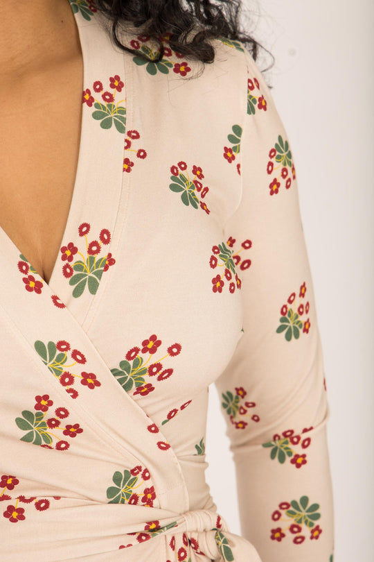 Bestie wrap short jersey dress - Beige